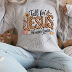 Fall for Jesus He never leaves (Cheetah Print)
