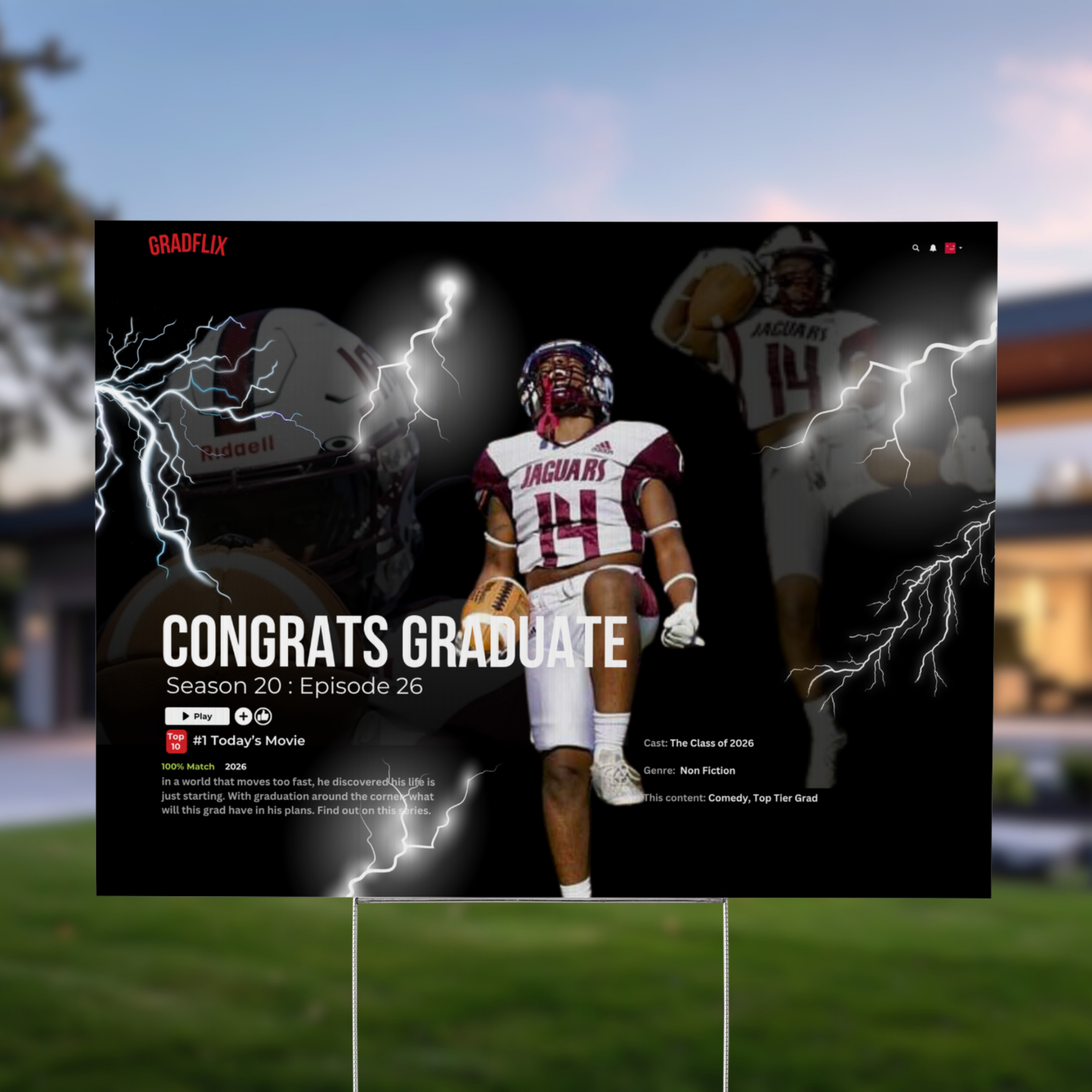 Personalized Gradflix Coroplast Yard sign| 24x18
