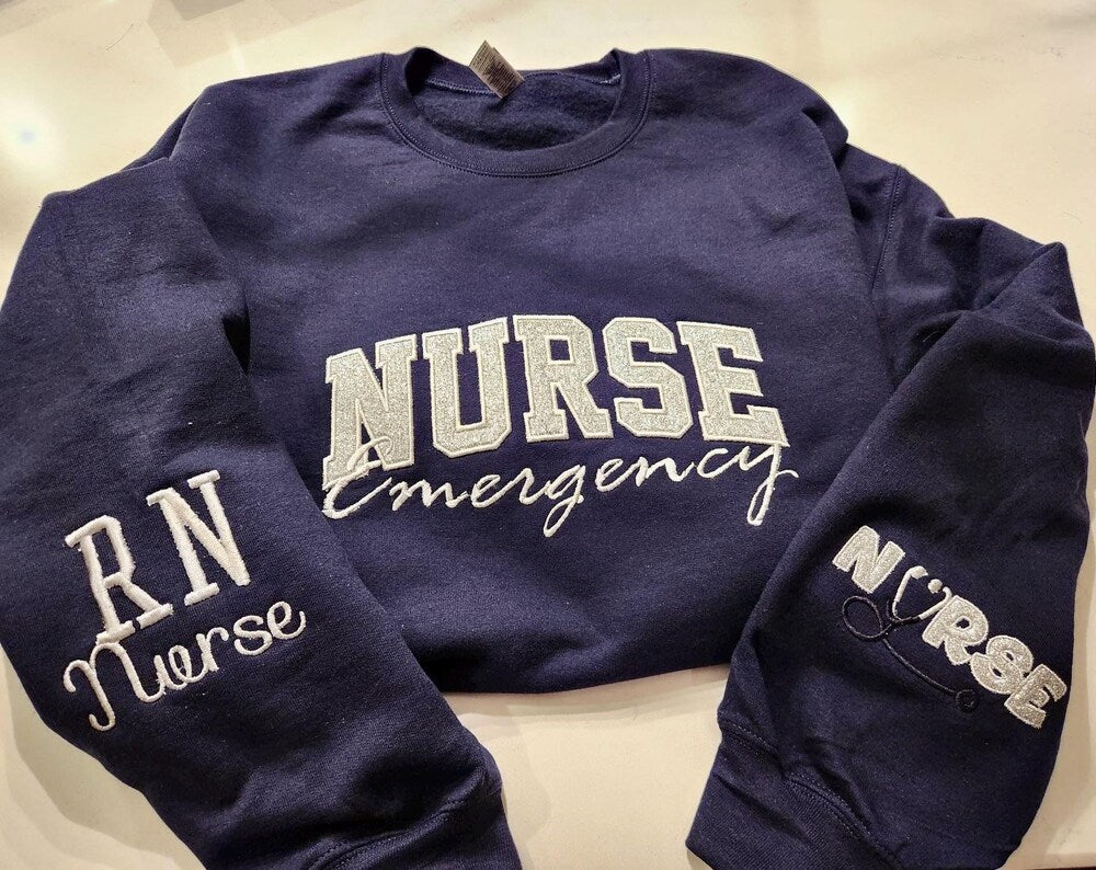 Embroidered Nurse Sweatshirt